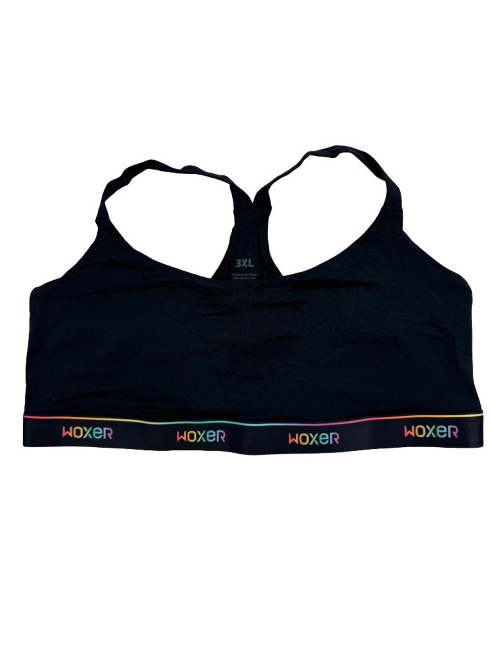 NEW Woxer Icon 2.0 Women's Pride Sports Bra Activewear Top Black • 3XL